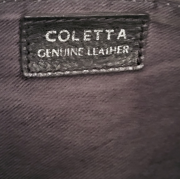 Coletta Black Leather Shoulder Bag Purse Zip Closure Single Strap - Picture 3 of 12